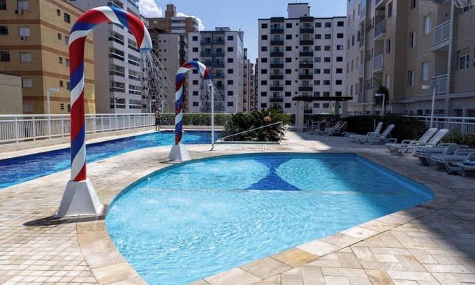 Praia Grande Apartamento | Apto confortável a 150m do mar completo com lazer