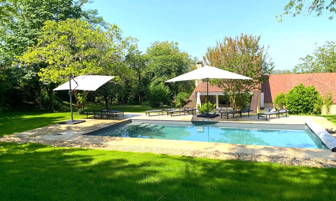 Siorac-en-Perigord Casa | Architect house with private pool and garden, and AC