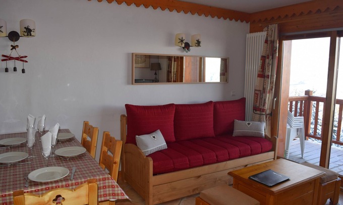 Arc-1800 Apartamento | Arcos 1800: aparte. confortable, piscina, acceso directo a las pistas de esquí, garaje, vista Mont-Blanc