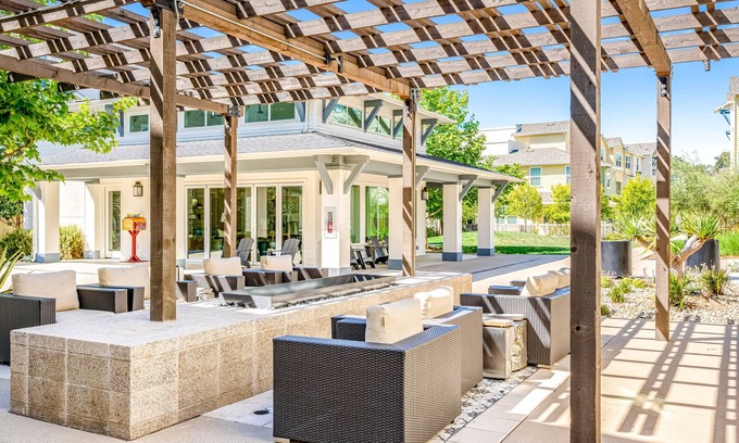 Santa Barbara Casa | Artful corner townhome by parks & pier - pool, hot tub, firepit, central AC, W/D