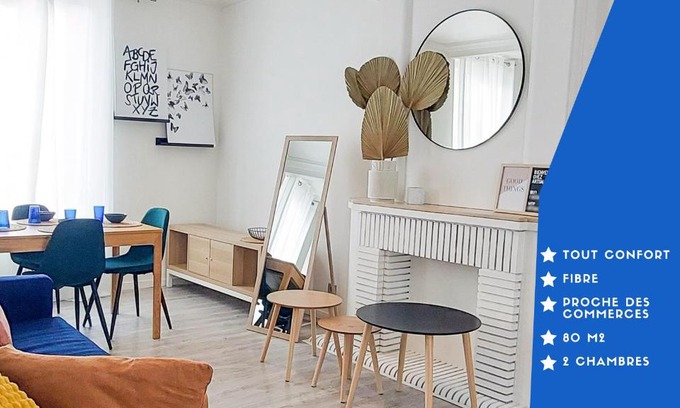 Montlucon Apartamento | ArtSmalt *Idéal Pro * Proche commerces * 2 chambres * Tout confort