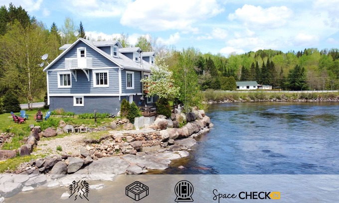 Huberdeau Chalet De Esquí | Au Tournant de La Rouge ♥ Spa & Sauna Vibe ☼