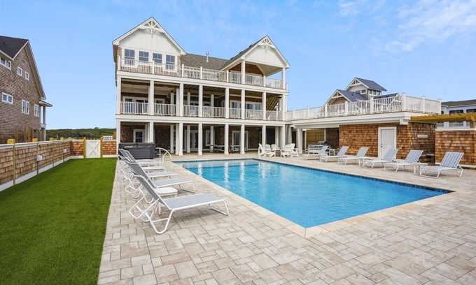 Pine Island Casa | Austin -- New Construction Oceanfront 11BR with Elevator, Fire Pit, Pool, Fitness Room and More!