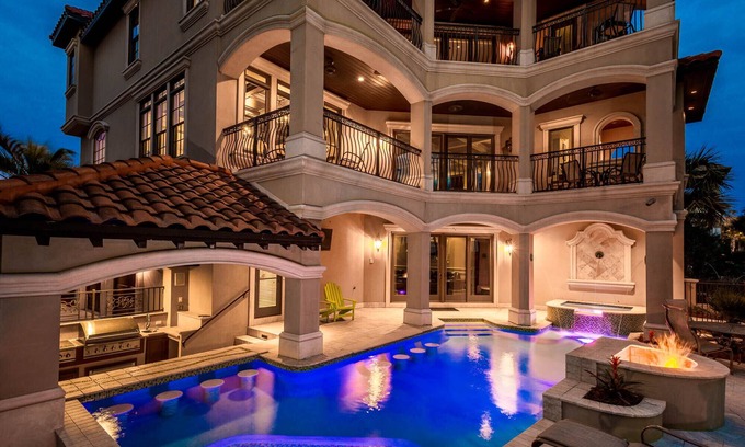 Avalon Beach Estates Casa | Vistas del golfo, piscina privada con bar Swim Up! ¡Ascensor!