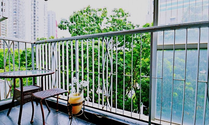 Futian Apartamento | Avatar Green Queen Round Bed High Rise View Futian