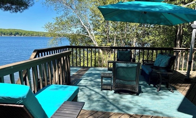 East Jordan Casa | Awesome Game Room; Near Boyne Mtn; Fireplace; Stunning Lakefront Reno; Huge Deck