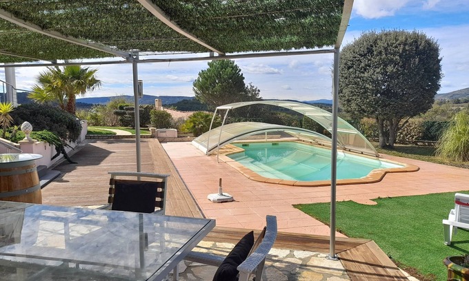 Saint-Andre-de-Roquelongue Apartamento | Balcony overlooking the Corbières SOUTH OF FRANCE near Narbonne