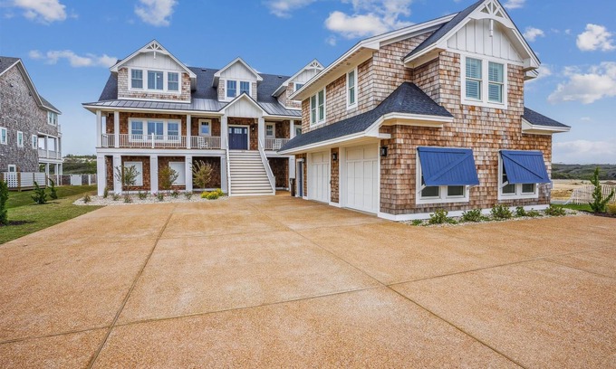 Pine Island Casa | Basnight -- Beautiful New Construction Oceanfront Home with Elevator, Theater, Gameroom and Ocean Views!