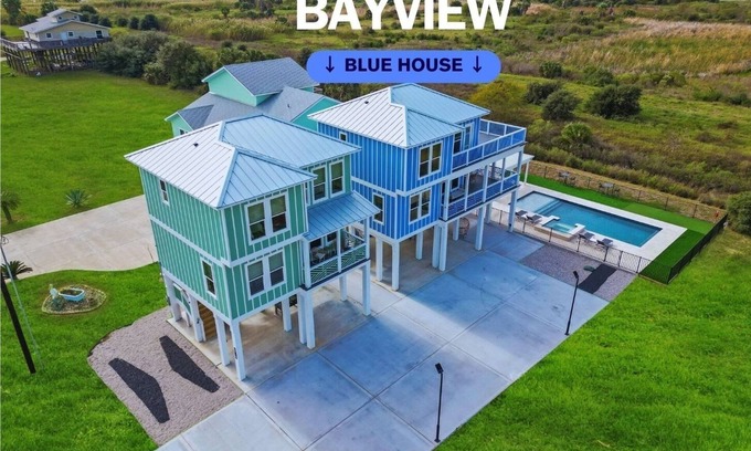 Galveston Casa | Bayview: Luxury Listing- Largest Pvt Pool, mini-GOLF, Sunset & Bay views