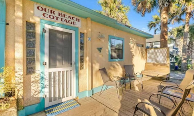 St. Augustine Beach Cabaña | Beach Cottage steps from the Ocean
