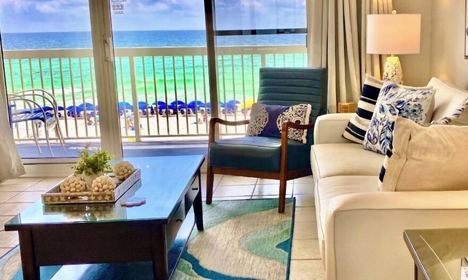 Destin Complejo | Beach Front condo, 3 pools private balcony,Free parking best Views,Tennis courts