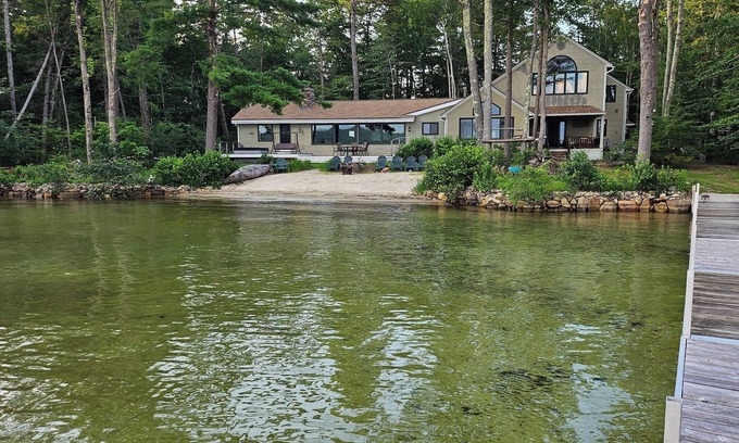 Moultonborough Casa | Beach House on the Big Lake with 90-foot dock. Bring your boat! New listing!