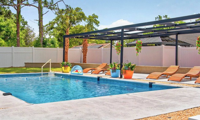 Shallotte Casa | Beach Rental with Private Pool & Outdoor Entertainment for Up to 12 Guests!