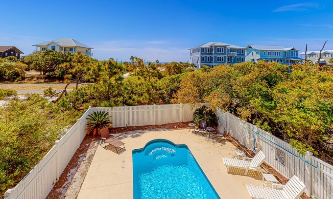 Treasure Beach Village Casa | Beach view dog-friendly home with a pool, tennis, fireplace, washer/dryer, grill