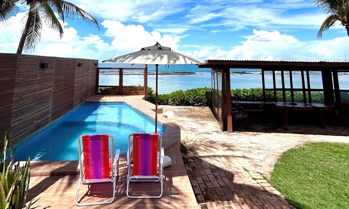 Barra de Sao Miguel Casa | Beachfront house, right on the sand, in the best location on Barra de São Miguel beach