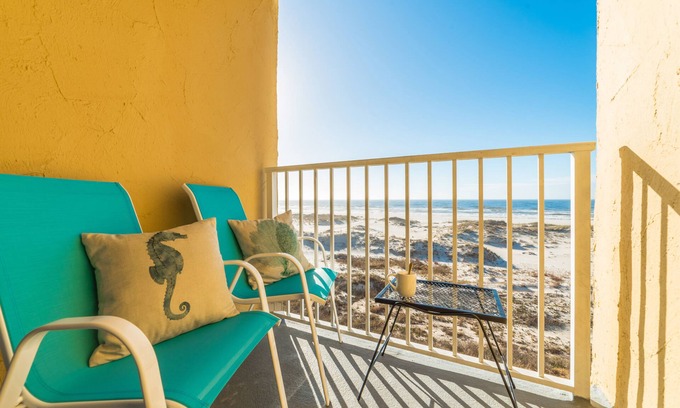 Alabama Gulf Coast Condominio | Vistas al golfo frente al mar !!! ¡Adorable unidad de esquina! Puestas de sol surrealistas !!!