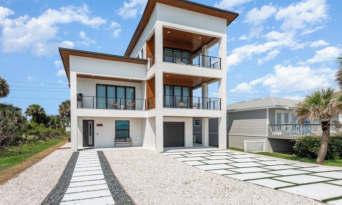 Flagler Beach Casa | Beachfront Luxury, NEW, Modern Oceanview Retreat!