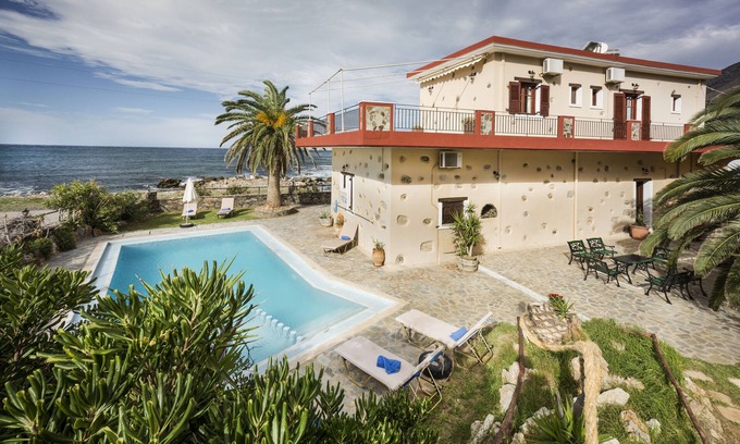 Sfinari Villa | Playa frente a la playa en Creta - Pericles Beach Villa-Family Friednly-piscina privada