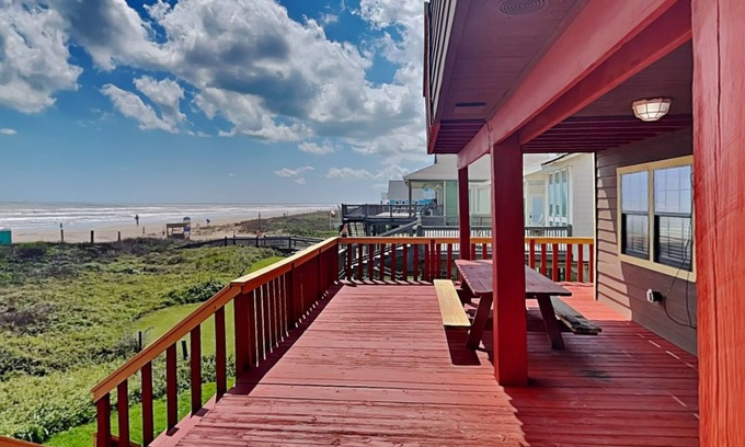 Freeport Casa | Beachfront Sandcastle | Spacious Coastal Retreat, Oceanfront + Pet Friendly!