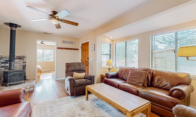 Inglenook Casa | Beachside hideaway with deck, hot tub, grill, & wood stove - dog-friendly