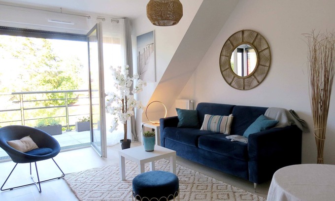 Merville-Franceville-Plage Apartamento | Beautiful 2-room apartment 200 m from the beach and shops