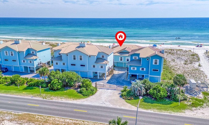 Pensacola Beach Casa | Beautiful, 2 Bed/2 Bath Pet Friendly Gulf Front Townhome at Portside Villas!