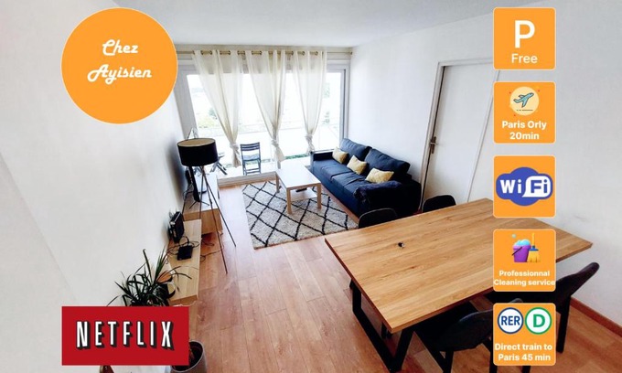 Ris Orangis Apartamento | Beautiful & cosy 3 bedrooms full accommodation