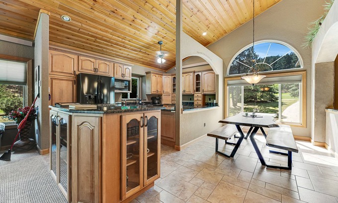 Rimrock Casa | Beautiful creekside home w/private washer/dryer, WiFi, fireplace, patio, & AC