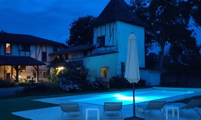 Labastide-dArmagnac Casa | Hermosa casa con piscina privada en un entorno bucólico cerca de la bastida medieval