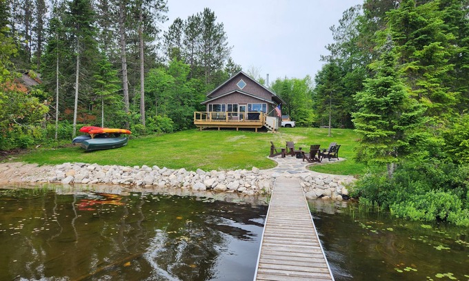 Gould City Cabaña | Beautiful Lake House With Outdoor Firepit and Great Fishing!