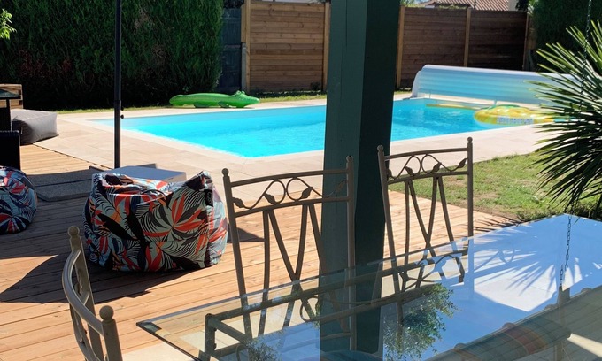 Benesse-Maremne Casa | Beautiful Landes house 6kms from Hossegor-Capbreton beaches. Heated swimming pool.