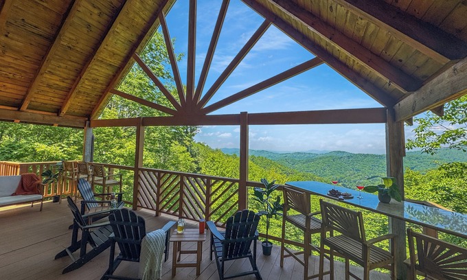 Wolf Laurel Casa | Beautiful Mountain Home: 6BR/4BA Hot Tub+Game Room+Golf+Views