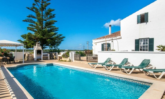 Mahón Casa | Casa de vacaciones privada con WIFI, piscina privada, TV, patio, vista panorámica, aparcamiento