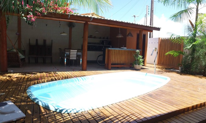 Pontal do Coruripe Casa | Hermosa casa frente al mar con piscina y muy linda área de juegos de 3 habitaciones