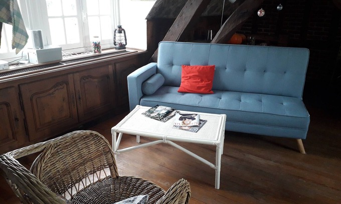 Cintray Apartamento | Bedrooms upstairs in a farmhouse