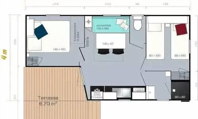 Lesperon Casa | Bifolia Camping Lou Payou ** - MH 4/6p Loggia compact 6 people
