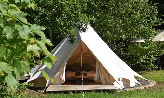 Cullompton Alquiler De RV | Bluebell Brook Camp Secluded camping in 13 acres of magical meadow and woodland.