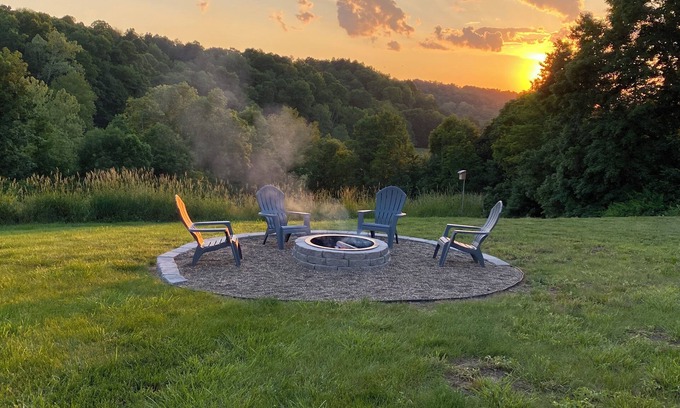 Guysville Casa | Bluebird Hill - rolling hills, meadows, large deck, fire pit, 3 bedroom, 2 bath