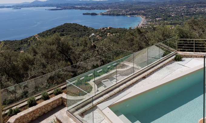 Spartylas Villa | Villa Oliva - Impresionante vista desde una villa de lujo en Spartilas, Corfú