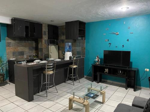 Cholula Apartamento | Bonito Departamento Verde con terraza