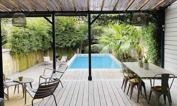 Saint Seurin - Fondaudege Casa | Bordeaux center family house, swimming pool + garden