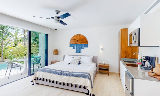 Tulum Apartamento | Brand New Studio w/Small Patio, Shared Outdoor Pool, Free WiFi, Central A/C