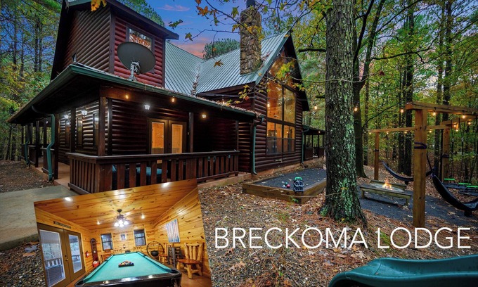 Broken Bow Cabina | Breckoma Lodge sleep 20 w/ pool table/bocce/hotTub