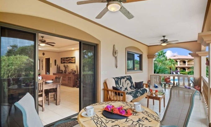 Junquillal Condominio | Bright 2BR, 2BA condo with A/C, pool, fast Wi-Fi, and garden-view balcony. Walk to Playa Junquillal.