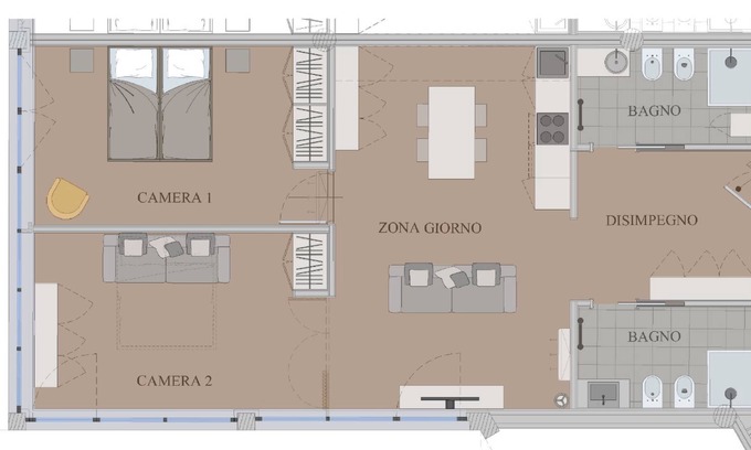 Almenno San Salvatore Apartamento | Luminoso y amplio apartamento de tres habitaciones