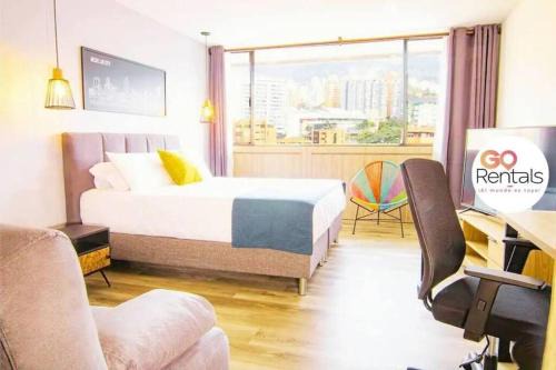 La Aguacatala Apartamento | Bright Studio Topfloor A/C, Poblado Coworking1412