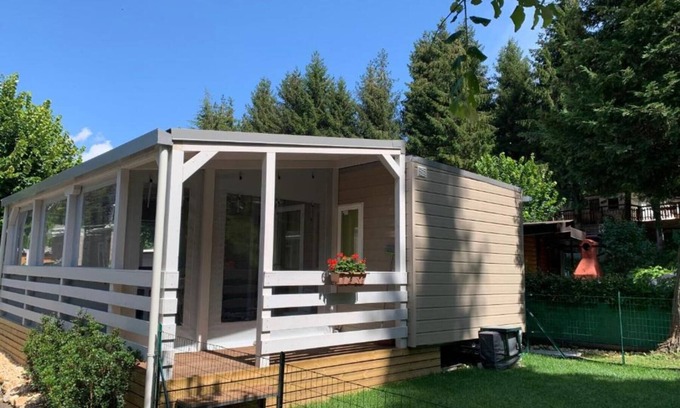 Oliveto Lario Casa | Bungalow "Casa Mobile 2" con terraza privada, jardín privado y aire acondicionado