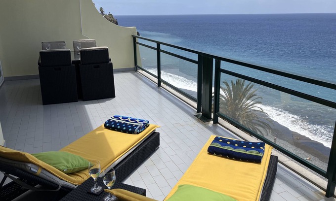 Sao Martinho Apartamento | Junto al mar ático con piscina