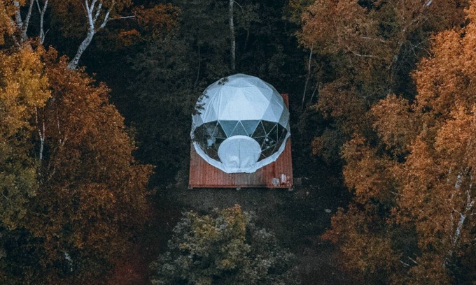 Notre-Dame-Auxiliatrice-de-Buckland Cabina | Unique dome experience: comfort, kitchen, lake, campfire. Open mid-May to Octobe