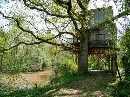 Sadirac Otro | Cabane perchée - lac privé, spa & nature